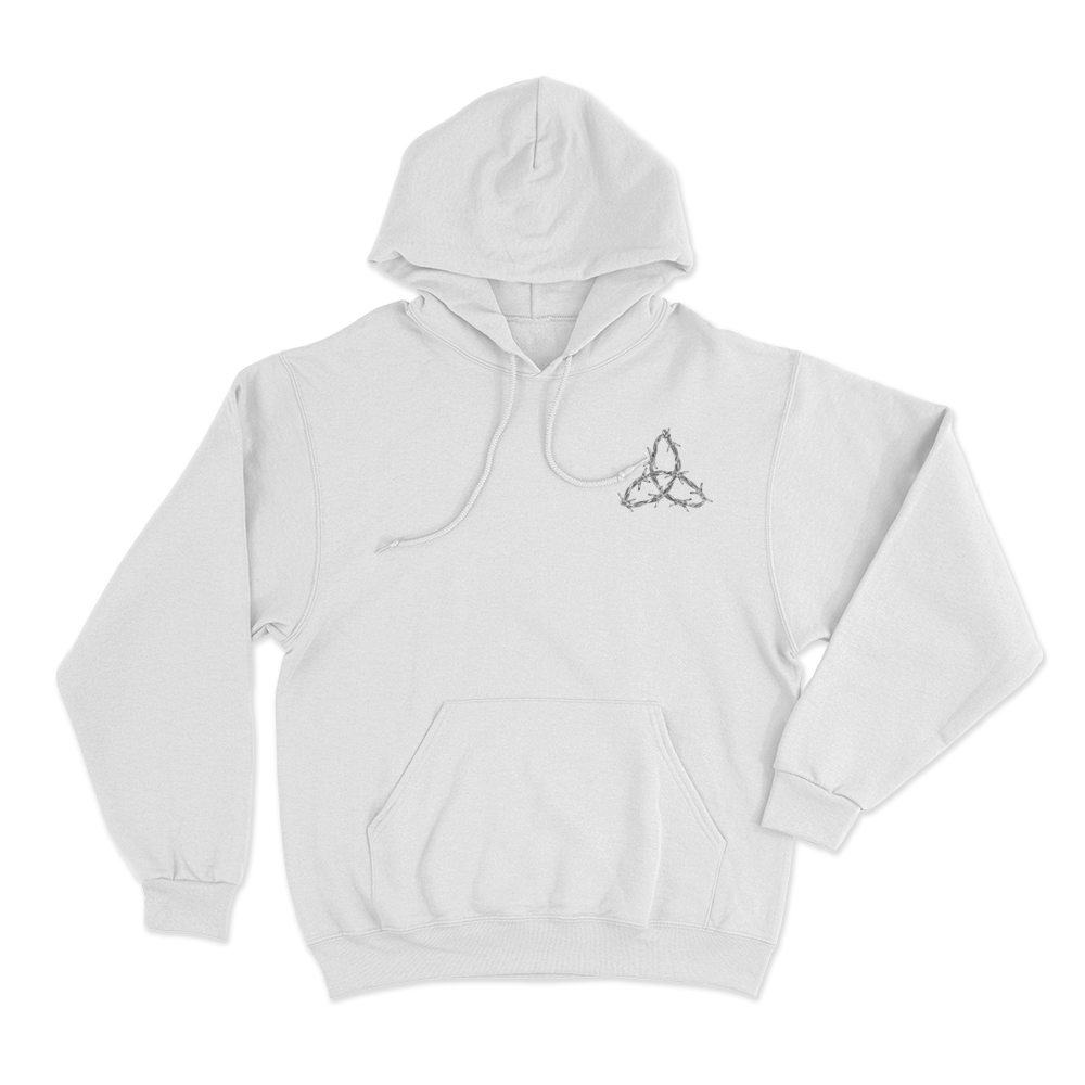 Barbed Wire Triquetra Hoodie White Barbed Wire Triquetra Hoodie White 2