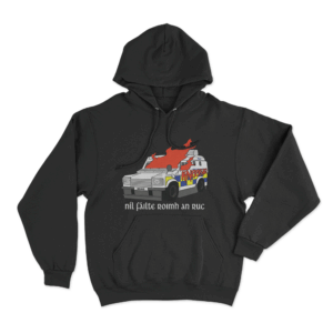 Burning Police Van Hoodie Black