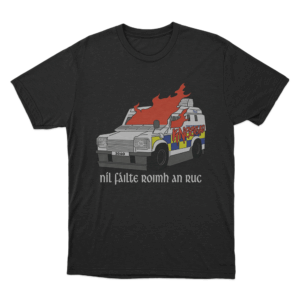 Burning Police Van T Shirt Black