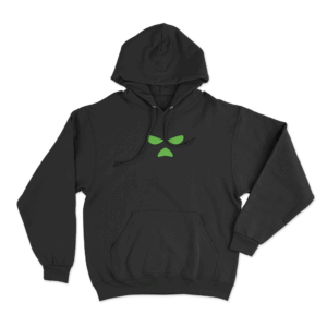 Green Tri Shape Hoodie Black
