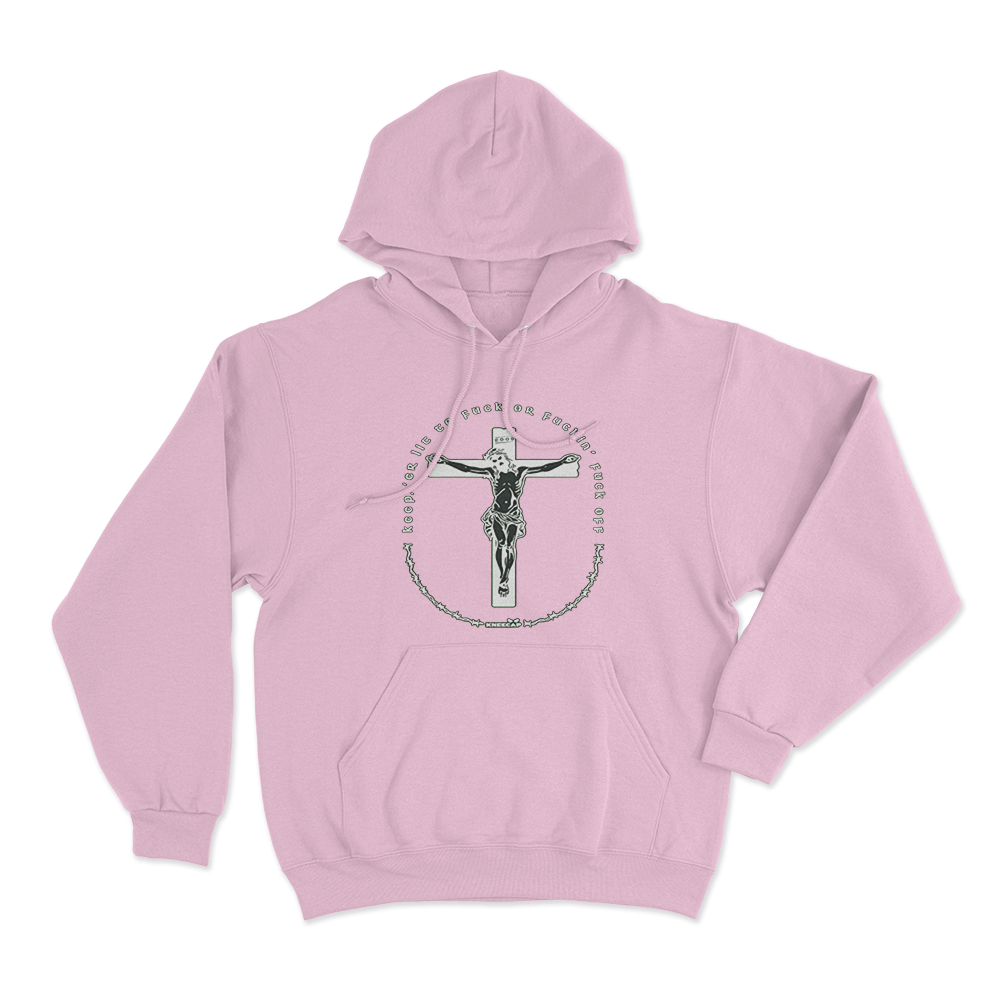 Provocative Crucifix Hoodie Pink Provocative Crucifix Hoodie Pink