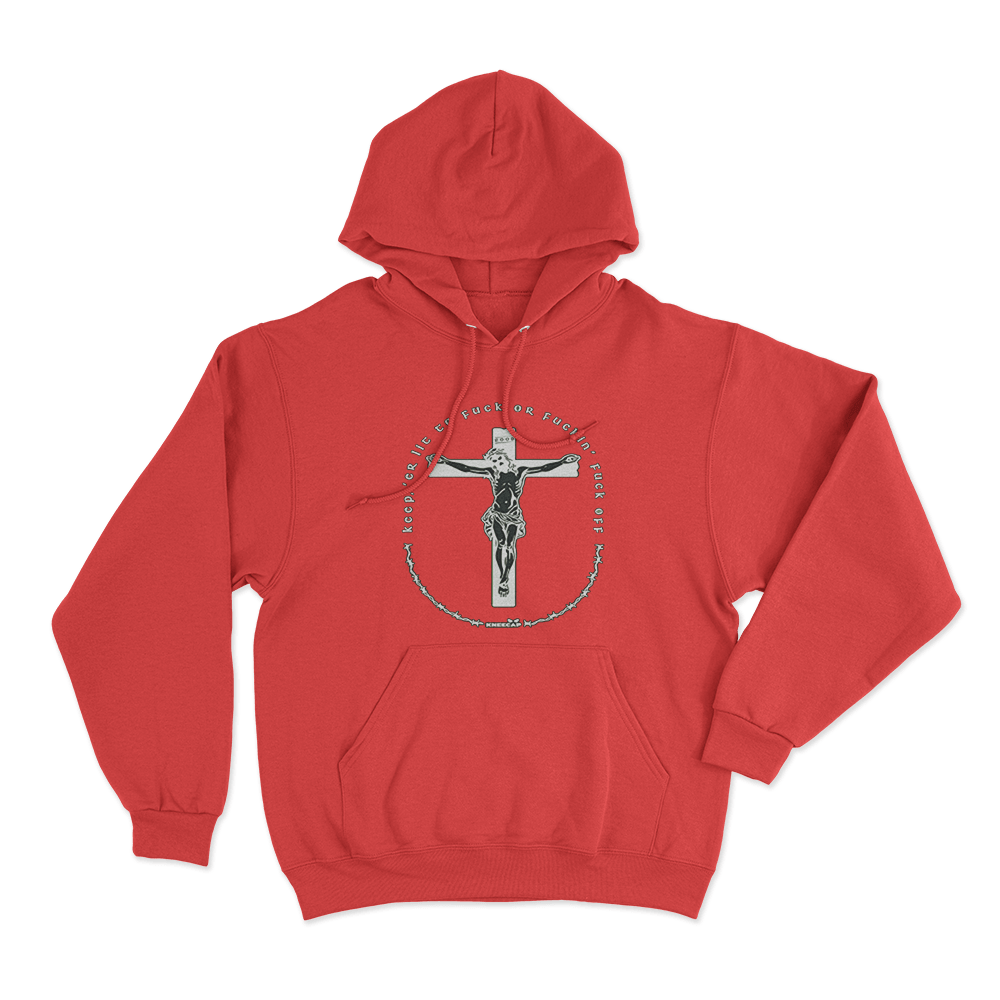 Provocative Crucifix Hoodie Red Provocative Crucifix Hoodie Red
